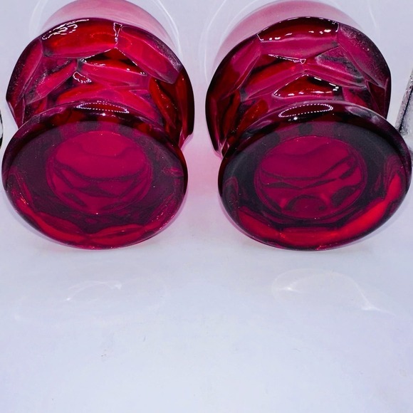 Vintage Anchor Hocking Georgian Ruby Honeycomb Drinking Glasses - Picture 3 of 6